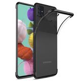 Ehr. Samsung Galaxy A71 ile Uyumlu Darbeye Karşı Dayanıklı Lazer Kesim Silikon TPU Kılıf (Siyah, Samsung Galaxy A71)