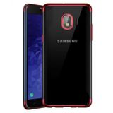Ehr. Samsung Galaxy J4 ile Uyumlu Darbeye Karşı Dayanıklı Lazer Kesim Silikon TPU Kılıf (Kırmızı, Samsung Galaxy J4)