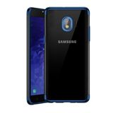 Ehr. Samsung Galaxy J4 ile Uyumlu Darbeye Karşı Dayanıklı Lazer Kesim Silikon TPU Kılıf (Mavi, Samsung Galaxy J4)