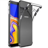 Ehr. Samsung Galaxy J4 Plus ile Uyumlu Darbeye Karşı Dayanıklı Lazer Kesim Silikon TPU Kılıf (Gümüş Rengi, Samsung Galaxy J4 Plus)