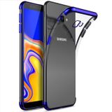 Ehr. Samsung Galaxy J4 Plus ile Uyumlu Darbeye Karşı Dayanıklı Lazer Kesim Silikon TPU Kılıf (Mavi, Samsung Galaxy J4 Plus)
