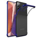 Ehr. Samsung Galaxy Note 20 ile Uyumlu Darbeye Karşı Dayanıklı Lazer Kesim Silikon TPU Kılıf (Mavi, Samsung Galaxy Note 20)