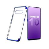 Ehr. Samsung Galaxy S10 ile Uyumlu Darbeye Karşı Dayanıklı Lazer Kesim Silikon TPU Kılıf (Mavi, Samsung Galaxy S10)