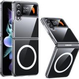 Ehr. Samsung Galaxy Z Flip 4 Uyumlu Kamera Korumalı Magsafe Wireless Şarj Özellikli Sert Sararmaz Kristal Şeffaf Kılıf (Şeffaf, Samsung Galaxy Z Flip 4)