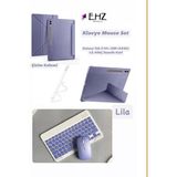 EHZ Teknoloji Galaxy Tab S10+(SM-X820) 12.4inç Uyumlu Standli Tablet Kilif + Bluetooth Klavye Mouse + Kalem Set - Lavanta Moru