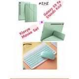 EHZ Teknoloji Galaxy Tab S9 Fe Uyumlu Standli Tablet Kilif Bluetooth Klavye Mouse Set - Açık Yeşil