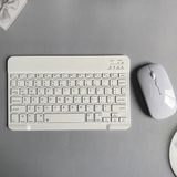 EHZ Teknoloji IPad Xiaomi Samsung Huawei Tablet Laptop Uyumlu Renkli Bluetooth Bağlantılı Klavye+Mouse Set - Beyaz