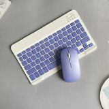 EHZ Teknoloji IPad Xiaomi Samsung Huawei Tablet Laptop Uyumlu Renkli Bluetooth Bağlantılı Klavye+Mouse Set - Mor