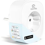 Eıghtree Matter Uyumlu Wi-Fi Akıllı Priz, 16A, Smartthings ile Uyumlu, Akım Ölçümü - 1 Adet