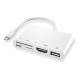 Eilo Luxe Ally 5in1 Lightning HDMI Dijital Av Adaptör+ Otg USB Hub Kamera Tf Sd OKUYUCU-(5775 - AA002C-679Y1 - Beyaz