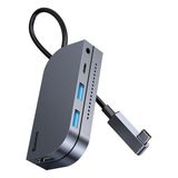 Eilo Luxe Baseus Bending Angle No.7 Çok Fonksiyonlu 6 Port Type-C Hub (CAHUB-CWJ0G)-(5775) - AA002C-679YS8 - Gri