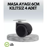 Eilo Luxe Halı ve Beton Uyumlu Kilitsiz Mobilya Tekerleği 4’lü - AA002C-68AYV3 - Çok Renkli