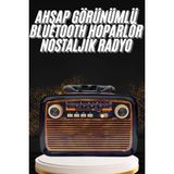 Eilo Luxe Nostaljik Görünümlü Ahşap Radyo Tf Sd USB Girişli LED Fener Işıklı - AA002C-67XN58 - Çok Renkli