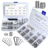 EilxMag 830 adet Metrik + Standart SAE Alyan Başlı Soket Altıgen Grub Vida Seti 304 Paslanmaz Çelik İç Altıgen Tahrik Kap Uçlu Vidalar Çeşit Kiti (M3-M8, 1/8"-40 ila 5/16"-18)