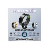 EİMA Akıllı Yüzük (Smart Ring) - 6 Güne Kadar Pil Ömrü, Kalp Atışı, Uyku ve SpO2 Takibi Yapan Suya Dayanıklı Yüzük