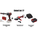 Einehll Set-77(Einhell Professional Tp-Cd 18/120 Li-İ Bl Akülü Darbeli Matkap+Einhell Tp-Ag 18/125 F Li Bl Akülü Avuç Taşlama+Einhell 18V 4,0 Ah Pxc Starter Kit, Akü & Şarj Cihazı)