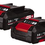 Einhell Akü PXC-Twinpack 2,0 Ah Power X-Change (Li-Ion, 18 V, 2 adet 2,0 Ah akü, tüm PXC cihazları için evrensel, proaktif akü yönetimi, uyumlu şarj döngüleri)