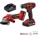 Einhell Akülü Alet Seti TC-TK 18 Li Kit, Power X-Change (Lityum-İyon, vidalama TC-CD 18/35 Li + avuç taşlama TC-AG 18/115 Li, 1,5 Ah ve 3,0 Ah akü dahil) - 4257238
