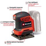 Einhell Akülü Avuç İçi Zımpara TE-OS 18/113 Li-Solo Power X-Change (18 V, titreşim zımpara, 1.8 mm salınım hareketi, 2 adet P120 zımpara kağıdı dahil, akü dahil değildir) - 4460731
