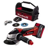 Einhell Akülü Avuç Taşlama TE-AG 18/115 Li Set 4431134 | PXC | 18 V | Ø 115 mm | 28 mm kesme derinliği | kesme diski + zımpara diski | 4.0 Ah akü + şarj cihazı