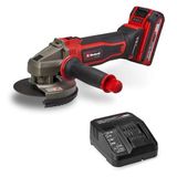 Einhell Akülü Avuç Taşlama TE-AG 18/125-2 Li (1 x 4.0 Ah) Power X-Change (18 V, 125 mm Ø disk, 33 mm kesme derinliği, yumuşak başlatma özelliği, 4.0 Ah akü dahil)