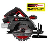Einhell Akülü Daire Testere TE-CS 18/165-2 Li - Solo Power X-Change (18 V, 165 mm testere bıçağı, 57 mm kesme derinliği, aletsiz ayar, LED ışık, akü dahil değildir) - 4331230