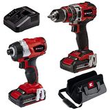 Einhell Akülü Darbeli Vidalama Seti TP-18V Twin Pack BL,Power X-Change (18V, Saklama çantası, 2 x akü ve şarj cihazı dahil - TP-CD 18/50 Li-i + TP-CI 18 Li kömürsüz matkap ve vidalama seti) - 4514209