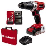 Einhell Akülü Darbeli Vidalama TE-CD 18/2 Li-i +22 (1x2,5Ah) Power X-Change (Li-Ion, 18 V, 44 Nm, 2 vitesli şanzıman, 2,5 Ah akü, hızlı şarj cihazı, 22 parçalı uç seti ve çanta) - 4514220