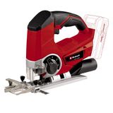 Einhell Akülü Dekupaj Testere TE-JS 18/80 Li-Solo Power X-Change (18 V, Maks. 80 mm Kesim Derinliği, 4 Kademeli Sarkaç Koruması, Toz emiş Adaptörü, Paralellik Mesnedi, LED Işık) - 4321200