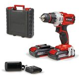Einhell Akülü Vidalama TE-CD 18/2 Li (2x 2,0 Ah) Power X-Change (18 V, 44 Nm, 10 mm hızlı açılan mandren, 20 tork kademesi, 2 x 2.0 Ah akü ve şarj cihazı dahil)
