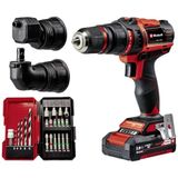 Einhell Akülü Vidalama TE-CD 18/45 3X-Li+22 Power X-Change (18 V, 45 Nm, Açılı Adaptör, Eksantrik Adaptör, 22 Parça Uç Seti, 2,0 Ah Akü, Şarj Cihazı + E-Box) - 4513990