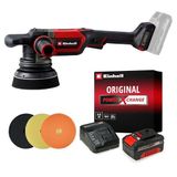 Einhell CP-EP 18/125 Li BL Akülü Polisaj Makinesi Seti (4,0 Ah Akü ve Şarj Cihazı, Polisaj Cilalama Pedi Dahildir)