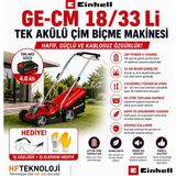 Einhell Ge-Cm 18/33 Li (1X4,0AH), Akülü Çim Biçme Makinesi + Iş Gözlüğü ve Iş Eldiveni Hediye