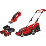 Einhell GE-CM 36/37 Akülü Biçme Makinesi + GE-CG 18/1 X-Change Akülü Çit Budama (18V, 37 cm kesme genişliği, 2x 3,0 Ah akü 2x şarj cihazı dahildir) - 3413173