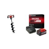 Einhell GP-EA 18/150 Li BL - Solo, Akülü Toprak Burgu Makinesi + Einhell 18V 5,2 Ah PXC Starter-Kit (Başlangıç Seti), Akü ve Şarj Cihazı