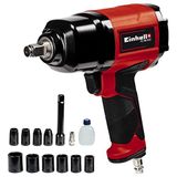 Einhell Havalı Darbeli Somun Sıkma TC-PW 610 (Maks. tork 610 Nm, sağ/sol dönüş, 10 adet soket, boş yağ şişesi, tapa nipeli, 125 mm uzatma aparatı) - 4138960