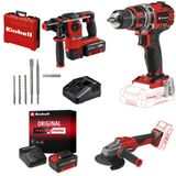 Einhell HEROCCO + AXXIO 18/115 Q + TP-CD 18/50 Li BL Akülü Kırıcı Delici,Taşlama ve Vidalama Seti (3,0 Ah Akü ve Şarj Cihazı, 4,0 Ah Akü ve Şarj Cihazı, 5 Parça Kırıcı Uç Seti Dahildir)