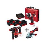 Einhell KİT1 18V Li-ion Akülü Matkap + Taşlama + Kırıcı Delici 3'lü Kömürsüz Makine Seti