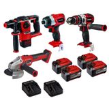 Einhell Kit22 Kömürsüz 18V 5.2 Ah Li-ion Matkap Taşlama Delici ve Tork Sıkma Seti 4'lü