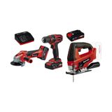 Einhell KİT5 18V Şarjlı Taşlama + Şarjlı Matkap + Şarjlı Dekupaj Testere Set
