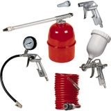 Einhell Kompresör Aksesuar Seti 5 parça - 4132720 | Maksimum 8 bar, püskürtme tabancası, boya tabancası, üfleme tabancası, lastik şişirme aleti, 4 m hortum