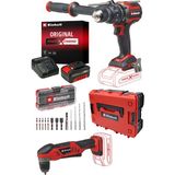 Einhell Profesyonel TP-CD 18/120 Li-i BL Akülü Darbeli Vidalama & TE-AD 18 Li Dik Açılı Vidalama Seti (4,0 Ah Starter Kit, 18 Parça S-CASE Uç Seti ve Saklama Çantası Dahil)