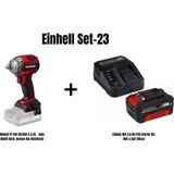 Einhell Set-23( TP-CW 18/350-C Li BL - Solo Akülü Darb. Somun Sık-Kömürsüz+Einhell 18V 4,0 Ah PXC Starter Kit, Akü & Şarj Cihazı)