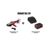 Einhell Set-34 (Einhell Tp-Ag 18/125 F Li Bl - Solo, Akülü Avuç Taşlama+Einhell 18V 4,0 Ah Pxc Starter Kit, Akü & Şarj Cihazı)