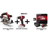Einhell Set-4 (einhell Te-cs 18/150 Li Akülü Daire Testere+einhell Te-cd 18/40 Li Akülü Vidalama+2xeinhell 18v 2,5 Ah Pxc Starter Kit, Akü ve Şarj Cihazı)