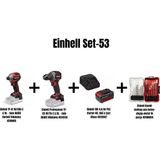 Einhell Set-53 (Einhell Tp-Cı 18/250-C Li Bl Akülü Darbeli Vidalama+Einhell Tp-Cd 18/70-C Li Bl Akülü Vidalama+Einhell 18V 4,0 Ah Akü & Şarj Cihazı+Einhell Kombi Matkap Ucu Beton-Ahşap-Metal 16 Parça)