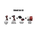 Einhell Set-53 (Tp-Cı 18/250-C Li Bl Darbeli Vidalama+Tp-Cd 18/70-C Li Bl Vidalama+Einhell 18V 4,0 Ah Pxc Starter Kit, Akü & Şarj Cihazı+Einhell Kombi Matkap Ucu Beton-Ahşap-Metal 16 Parça)