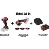 Einhell Set-54 (Einhell Tp-Cı 18/250-C Li Bl - Solo Akülü Darbeli Vidalama+Einhell Tp-Co 18/76-C Li Bl Akülü Kesme Taşlama Makinesi+Einhell 18V 4,0 Ah Pxc Starter Kit, Akü & Şarj Cihazı)