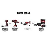Einhell Set-59(einhell Tp-cw 18/350-c Li Bl Akülü Darb. Somun Sık-kömürsüz+einhell Te-cd 18/48 Li-i Akülü Darbeli Vidalama+einhell Axxio 18/115 Q Akülü Avuç Taşlama+2xeinhell 18v 2,5 Ah Pxc Starter Kit, Akü ve Şarj Cihazı)