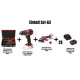 Einhell Set-63(TP-HD 18/28 D Li BL Akülü Kırıcı Delici+TP-CD 18/50 Li-i BL Akülü Darbeli Vidalama+AXXIO 18/125 Q Akülü Avuç Taşlama+218V 4,0 Ah PXC Starter Kit, Akü & Şarj Cihazı)